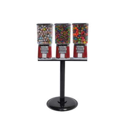 3 single square head machines with stand, candy vending, candy vending machine, vending machine with stand, vending machine