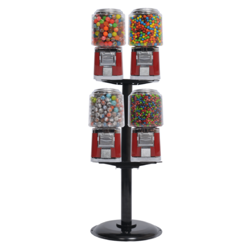 4 barrel machine with deluxe L stand, bulk vending machines, candy vending, vend candy, toy vending